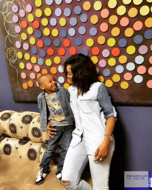 Genevieve Nnaji With Cute Little Boy In New Colorful Photo